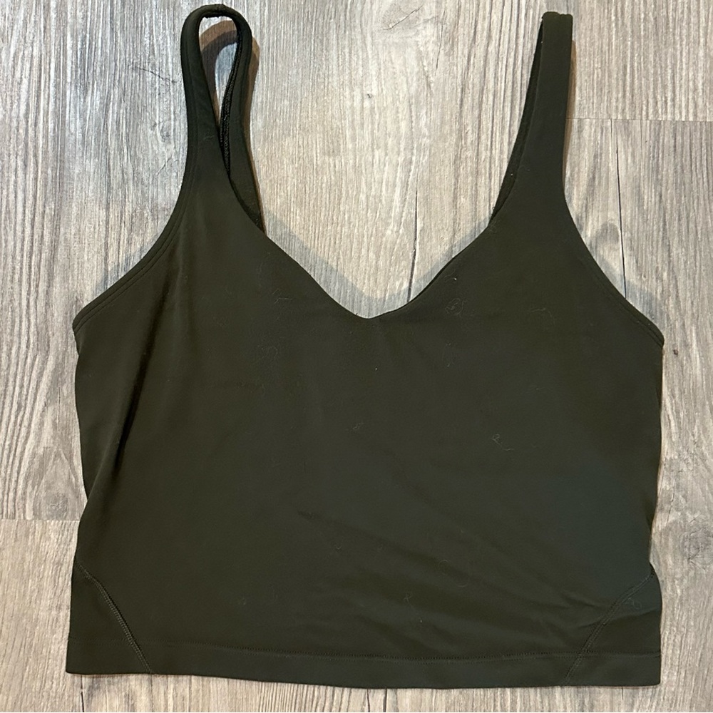 Lululemon Align Olive Green Cropped Tank Top Size 6